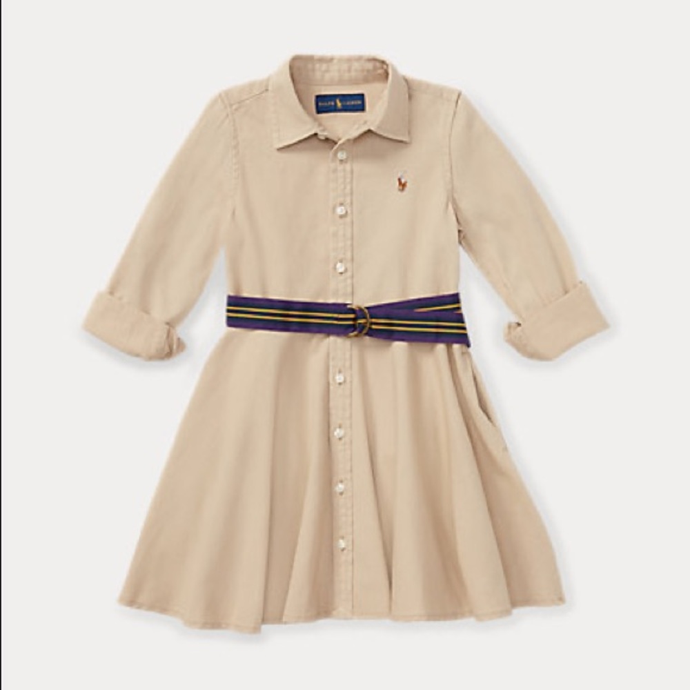 Belted Cotton Chino Shirtdress